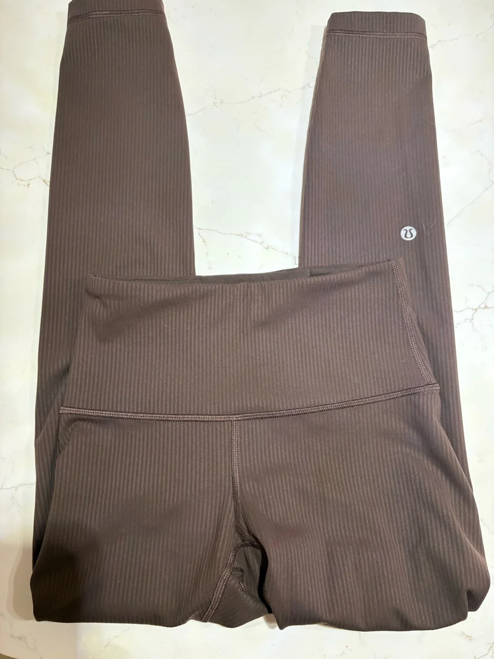 lululemon athletica Wunder train Ribbed High-Rise Brown Leggings
